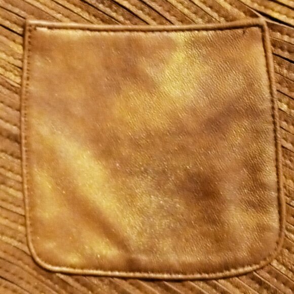 NEWPORT NEWS Vintage WOMEN’S LEATHER JACKET BROWN Shimmer VERY NICE & Stretchy! - Picture 15 of 16